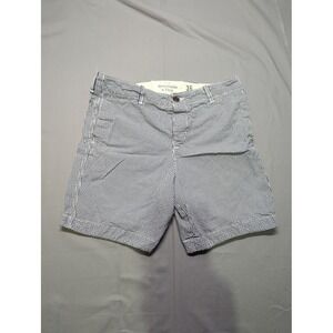 Abercrombie & Fitch Mens 36 Gingham Chino Shorts Navy Blue White Checkered